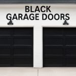 black garage doors